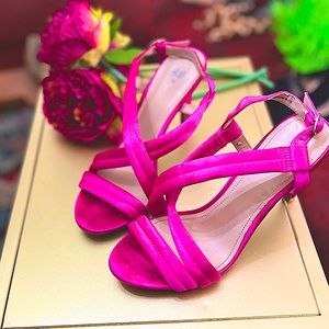 H&M Fuchsia Satin Sandals